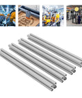 Top Shred Aluminum T-Slot 4 Pack Profiles 50x40mm Anodized 6063 Alloy for CNC projects, showcasing silver anodized bars.