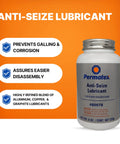 Permatex Anti-Seize Lubricant 8 oz bottle with brush top, front view