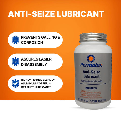 Permatex Anti-Seize Lubricant 8 oz bottle with brush top, front view
