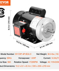 Workhorse 1HP Electric Motor With Reversible CW CCW Rotation For Air Compressors And Farm Machinery, 1725 RPM, 56C Frame
