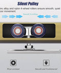 Mini Cabinet Bypass Double Sliding Barn Door Hardware Track Kit For 3/4 To 1 Inch Thin Doors, showing rollers close-up.