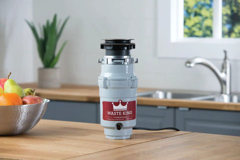 High Speed Garbage Disposal for Kitchen Sink With Power Cord, Compact One Third HP 1900 RPM Waste Disposer on kitchen counter