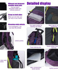 Detailed features of Ultralight 22L Waterproof Foldable Backpack for Hiking expanding 2 to 4L, showcasing pockets and attachments.
