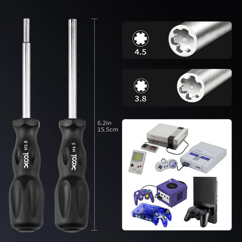 17 In 1 Gamebit And Tri Wing Screwdriver Repair Kit with consoles illustration