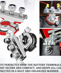 Premium Pure Copper Battery Terminal Pair For Cars And Trucks, showing secure compact connectors for automotive use.