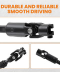 Lower power steering column intermediate shaft for Jeep Cherokee, Comanche and Wagoneer; adjustable length, black metal