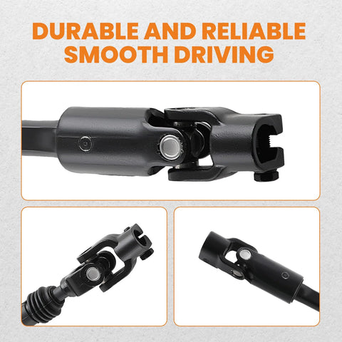 Lower power steering column intermediate shaft for Jeep Cherokee, Comanche and Wagoneer; adjustable length, black metal