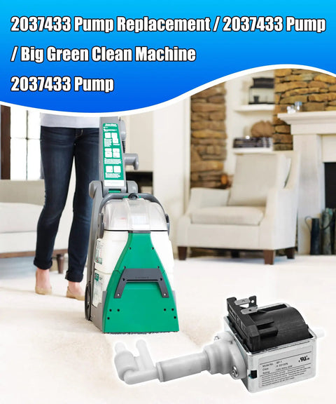 Replacement Clean Machine Pump Assembly For Bissell Big Green Clean Machine Models 86T3 40M1 BG10 BG10N2 3288 With Easy Install Pro Grade Build And High Quality Components For Long Lasting Performance. shown with pump replacement