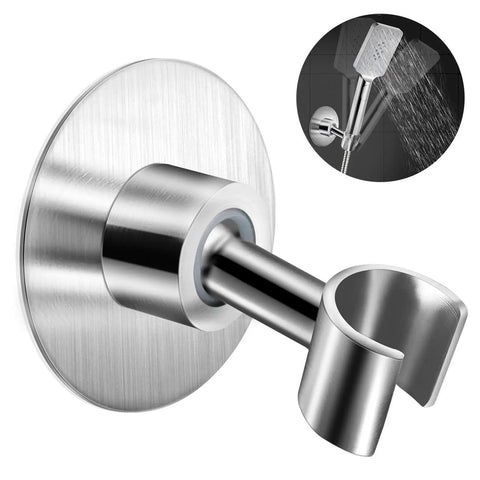 Sturdy Stainless Steel Shower Head Holder With 360 Degree Spin Adhesive Wall Mount Bracket For Handheld Shower Heads