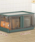 Heavy Duty Foldable Storage Cubes With Snap Lock Lids And Smooth Swivel Wheels For Tight Closet Fits Pantry Organization And Garage Haulers Solid Plastic Tote Set, shown in a kitchen setup.