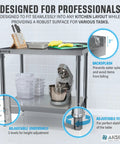 Pro Grade Heavy Duty Stainless Steel Prep Table 24 By 36 Inches With Undershelf And Backsplash NSF Certified Food Safe