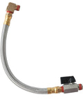 Extended Tank Drain Valve Kit For Air Compressors With Ten Inch Braided Drain Hose One Quarter Inch NPT Brass Adapter and Clamp