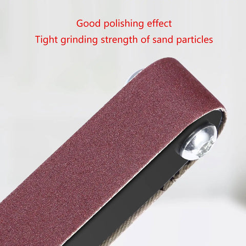 Killer Angle Grinder Belt Sander Conversion Kit For Metal And Wood Working Adjustable Speed with a close-up of the sanding belt.