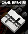 35 Chain Breaker Tool For Racing Chain Pin Removal And Pressing CNC Steel Construction Silver Finish Built For Precision And Easy Operation, showing CNC steel design.