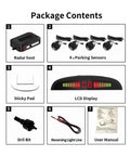 Image showing Rear Backup Radar System With 4 Parking Sensors, Distance Detection, LED Distance Display And Audible Warning components.
