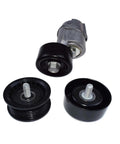 Rock Solid Hyundai V Ribbed Drive Belt Tensioner Idler Pulley Kit For Smooth Engine Runs Long Lasting Performance And Easy Install Direct Replacement, black pulleys
