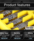 Close-up of Mini Twist Drill Bit Kit 150 Pc HSS Micro Precision Set for PCB Jewelry Crafts in yellow storage case.