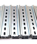 30 Pieces Slotted Steel DIN Rails Zinc Plated RoHS Compliant 8 Inch Long 35mm Wide 7.5mm High Beefy Heavy Duty Mounting Rails