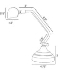 Diagram of 12 LED Piano Desk Lamp With Dimmer In Oil Rubbed Bronze Perfect For Your Dope Home Studio Or Keyboard Desk Eye Friendly Lighting Ultra Low Heat Energy Efficient LEDs Last Over Fifty Thousand Hours Keeps Your Workspace Bright And Comfortable showing dimensions and structure