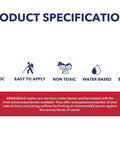 Built Tough Natural Look Paver And Concrete Sealer 5 Gallon product specifications infographic showing features like easy to apply and eco friendly.