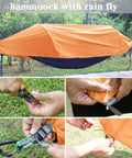Ultra Lightweight Camping Hammock With Mosquito Net And Rainfly A Backpacker Ready Portable Sleeping Hammock Tent Orange