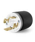 NEMA L14-30P Twist Lock Locking Plug for Generators, 30 Amp, 125 250 Volt, brass blades, black industrial-grade nylon