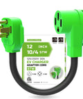 Heavy Duty Nema 14-30p To 14-50r EV Charger Adapter Converts Dryer Outlet To 50 Amp Power, 12 inch cable.