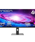 UltraWide 40 Inch Gaming Monitor With 3440x1440 WQHD, 144Hz Refresh, FreeSync Premium, HDR400, 21:9 display, on stand