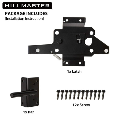 Heavy Duty Self Locking Gate Latch For Wood Fences And Metal Gates Post Mount Gravity Door Lock With Fingertip Release And Pull String Pool Safe Outdoor Garden Black Finish 2 Pack, parts included