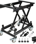 Heavy Duty Electric Lift Table With 320 Lbs Load Capacity, showing motor and control components, ideal for workshops.