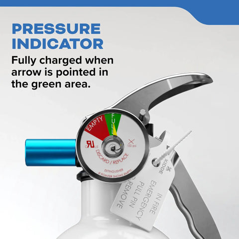 Rock Solid Heavy Duty 5 Lb Dry Chemical Fire Extinguisher For Boats And Watercrafts Class B And C Rated With 12X Corrosion Resistance Aluminum Body Fast Discharge No Nonsense Marine Safety Gear