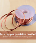 Roll of desoldering braid wire, 3.5mm wide, 59-inch copper solder braid for fast clean solder removal on electronics and PCBs.
