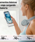 Pocket Sized 4500 Mah Portable Power Bank With 20W Fast Charge And Dual Usb C Ports For iPhone 17 16 15 Plus Pro Max And Samsung Galaxy S25 S24 S23 Android Travel Battery Pack charging iPhone 15 Pro.