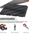 Interlocking 12x12 Outdoor Deck Tiles 9 Pack DIY Friendly Heavy Duty Plastic Patio Pavers With Drainage Waterproof Non Slip Snap Together Flooring For Balcony Poolside Garage Dark Grey showing customization tools and tile detail