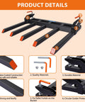 Heavy Duty Beefy Clamp On Debris Forks With Five Fork Tines For 48 Inch Bucket Pallet Attachments Capable Of 2500 Lbs