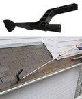 Gutter Cleaning Spoon Tool With Threaded Design For Roof Gutters And Home shown in use on a residential roof gutter