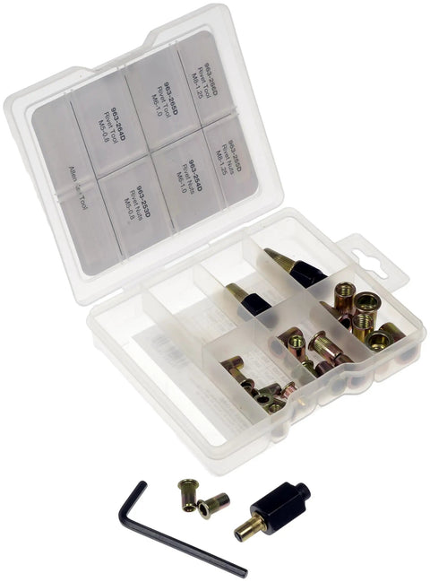 Rivet Nut Tool Kit With 26 Pieces M5 M6 M8 Rivet Nuts And Installation Driver in handy tray for metal projects