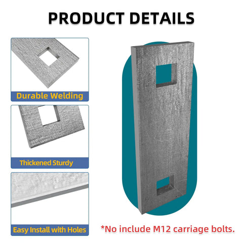 Badass Hot Dipped Galvanized Dock Washer Plates 10 Pack 1.5 By 5 Inches 6mm Thick showing durable welding and thickened sturdy design.