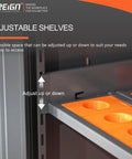 Adjustable shelves in Heavy Duty CNC Tool Cabinet With Secure Lock, Large Capacity Workshop Storage Rack for flexible storage.