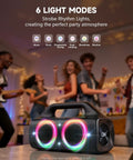 IPX67 Waterproof Bluetooth Speaker With 80W Peak Power Deep Bass And LED Lights Party Atmosphere