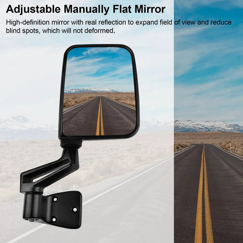 Passenger And Driver Side View Mirror Pair Replacement For Jeep Wrangler Manual Folding No Drilling Easy Install