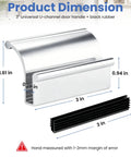3" sleek chrome shower door pull handle for frameless sliding glass panels, featuring heavy duty grip design and rubber insert.