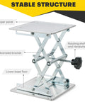 Acymner 8x8 in stainless steel lab lift table on scissor stand with handwheel
