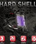 Large View Auto Darkening Welding Helmet With Blue Light Blocking Lens for Eye Protection, hard shell design displayed.