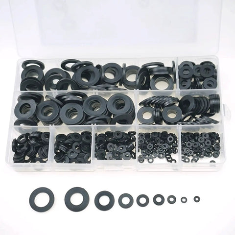 Heavy Duty Nylon Flat Washers Kit 580 Pcs With 9 Sizes M2 Through M12 Gasket Shims Round Fasteners Set For Screws And Bolts Perfect For DIY Projects Today, assorted sizes in case