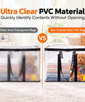 Heavy Duty Clear Storage Bins 2 Pack Extra Large Clothes Organizers With Lids, showcasing transparent bags with toys and folded clothes.