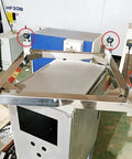 Beefy Heavy Duty Adjustable Leveling Feet For Machines And Furniture With 80mm Base And 16mm Thread 200mm Height Ideal For Industrial Equipment Benches Tables Shelves And Heavy Machinery Easy Install And Precise Height Stabilization For Level, shown on stainless machine frame