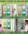 8 Pack Extra Large Magnetic File Holders for Fridge on refrigerator, file cabinet, whiteboard, and locker display