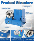 Onsite Hydraulic Hose Crimping Tool 10-31mm 70 MPa Automatic With 8 Dies shown with electric hydraulic pump and mold box