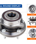 Set Of 2 Front Wheel Hub And Bearing Assemblies 513324 For 2011-2023 Dodge Durango, 2011-2021 Jeep Grand Cherokee, 5 Lug Replacement
